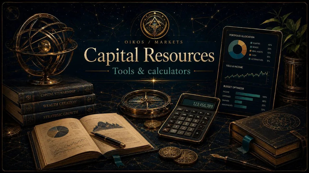 Capital Resources tools and calculators with portfolio-allocation, budgeting, and market-analysis instruments