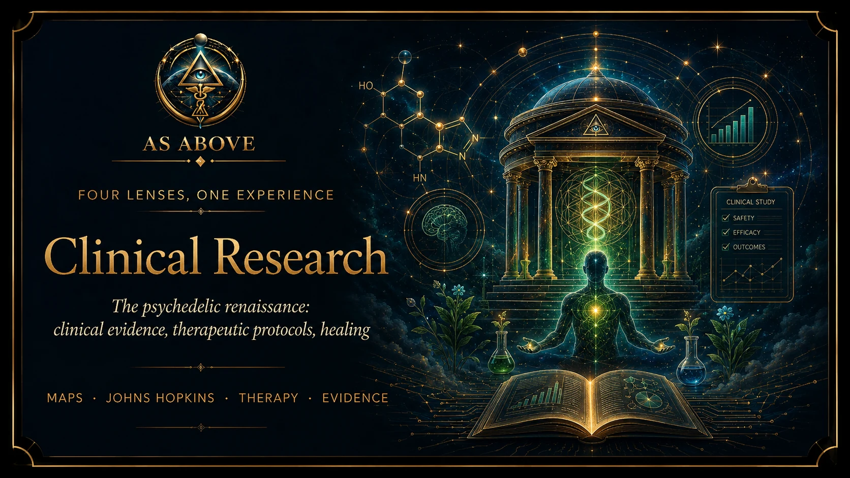 Clinical Research ... psychedelic evidence, therapeutic protocols, healing