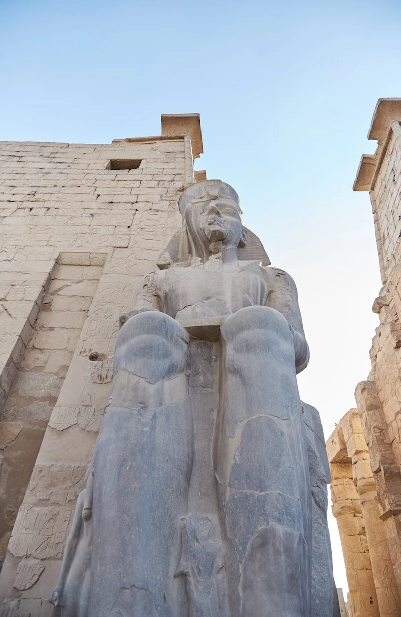 Colossal statue at the entrance to the Temple of Luxor